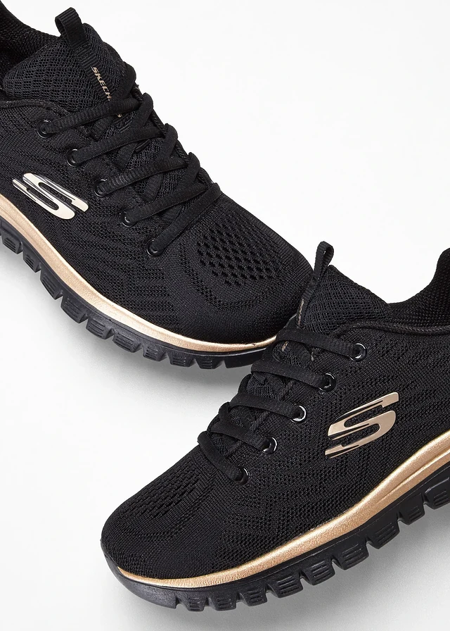 Tenisky Skechers s pamäťovou penou • čierna/zlatá • obchod bonprix