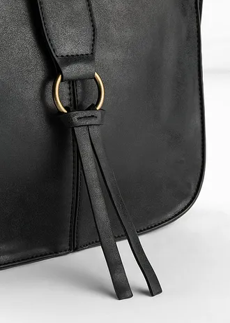 Kabelka crossbody s dekoratívnymi prackami • čierna • obchod bonprix