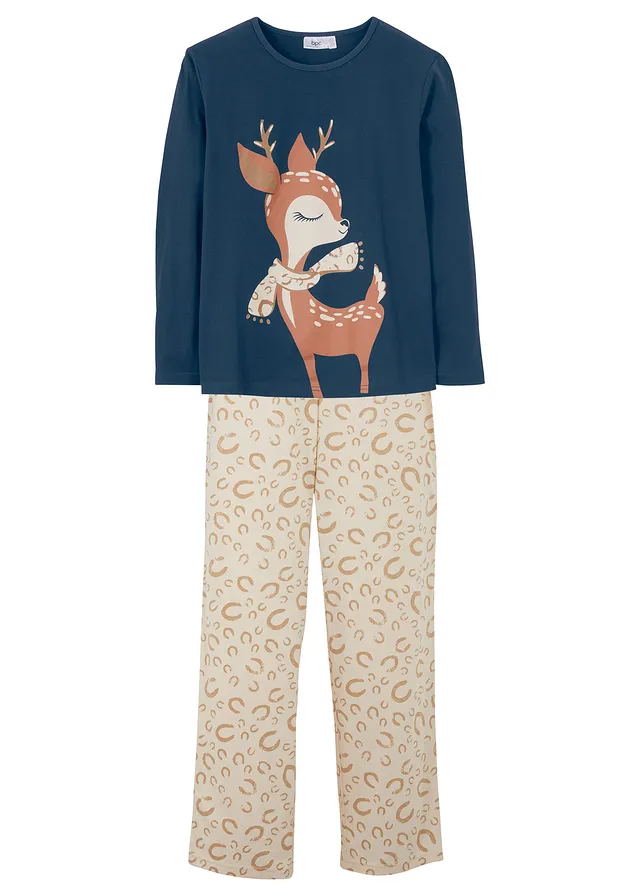 Pyjama 100% coton (ens. 2 pces) • bleu foncé • Boutique bonprix