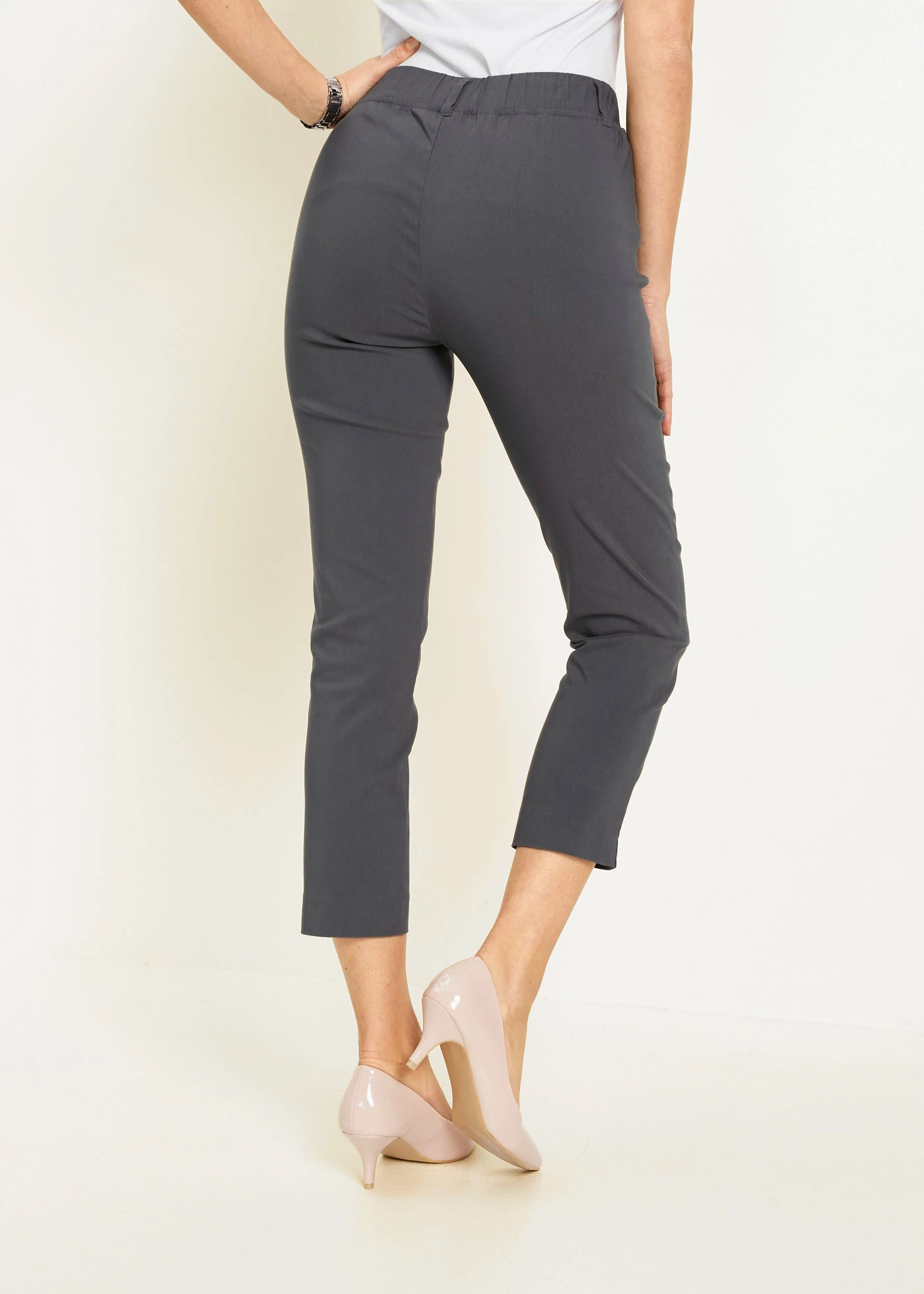 Pantalon 7/8 en bengaline • gris ardoise • Boutique bonprix
