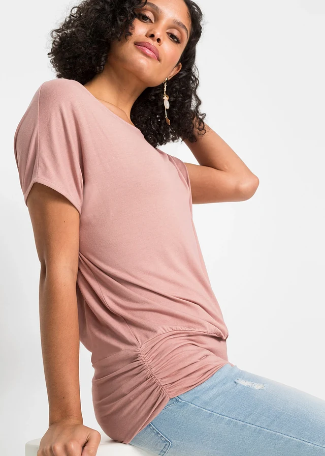T-shirt doux en viscose extensible • bois de rose • product-page.page-title-suffix