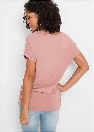 T-shirt doux en viscose extensible, Couleur: bois de rose