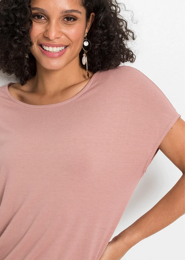 T-shirt doux en viscose extensible • bois de rose • product-page.page-title-suffix