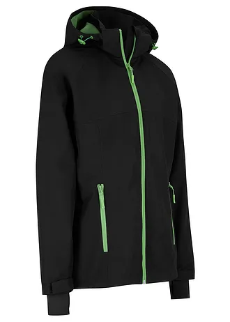 Waterdichte outdoor jas met reflecterende details, Kleur: zwart