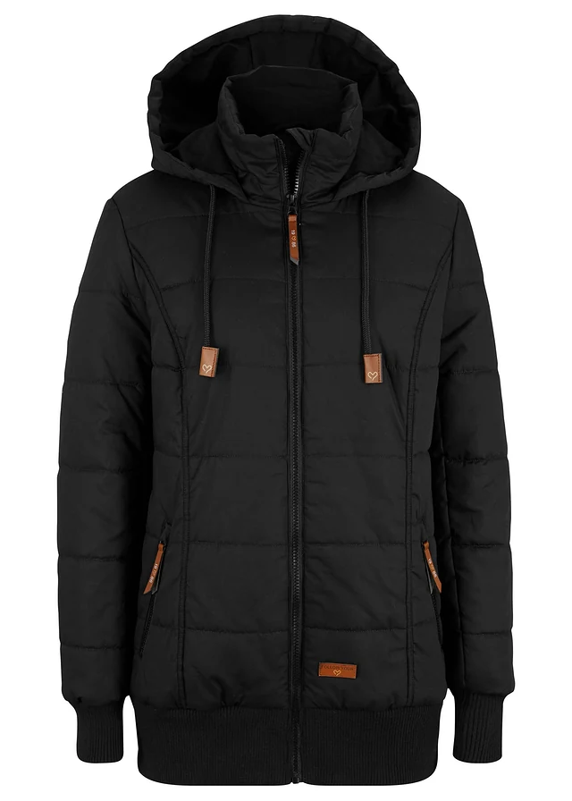 Veste outdoor avec détails enduits, Couleur: noir
