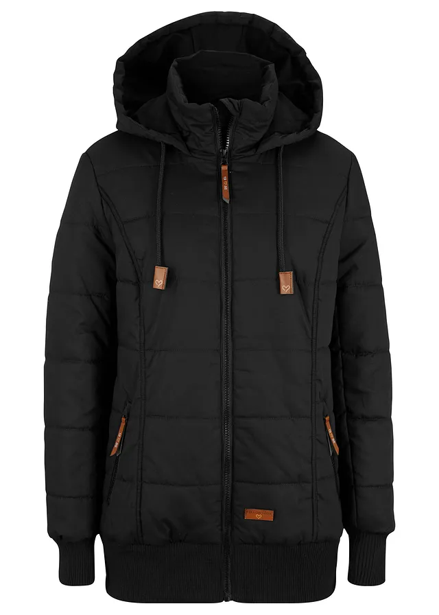 Outdoorová bunda s koženkovými detailmi Outdoorová bunda s koženkovými detailmi