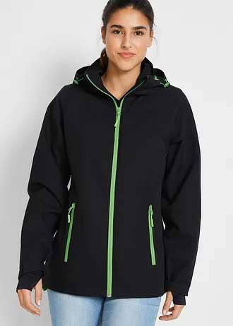 Waterdichte outdoor jas met reflecterende details, Kleur: zwart