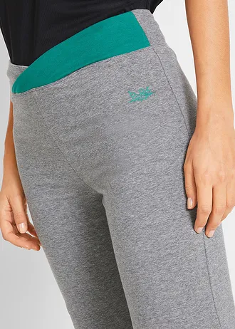 Lot de 2 pantalons de sport, bootcut • gris chiné+noir • Boutique bonprix