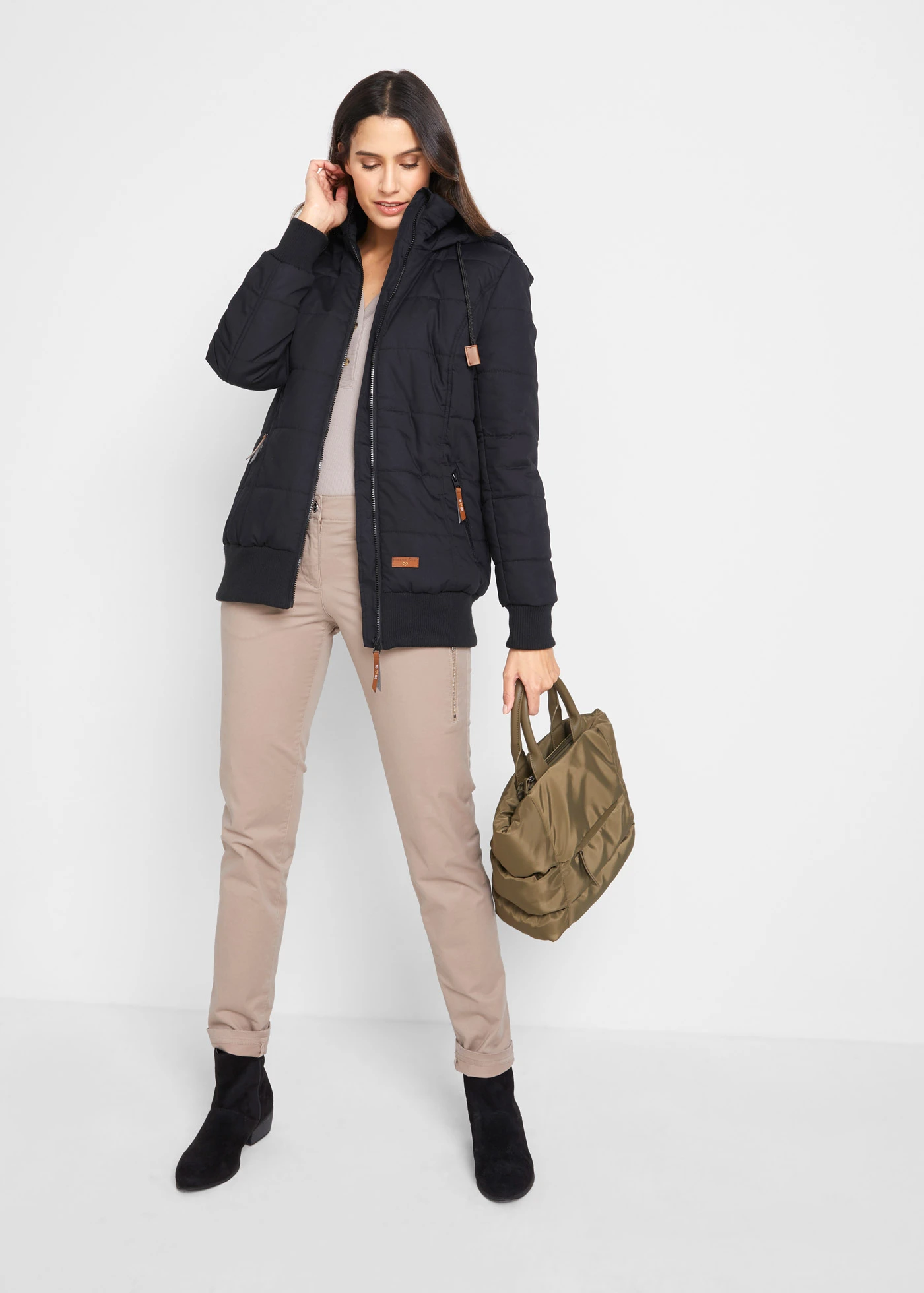 Veste outdoor avec détails enduits • noir • Boutique bonprix