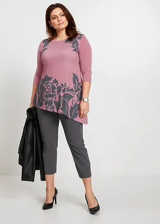 7/8 broek van bengaline, Kleur: leisteengrijs