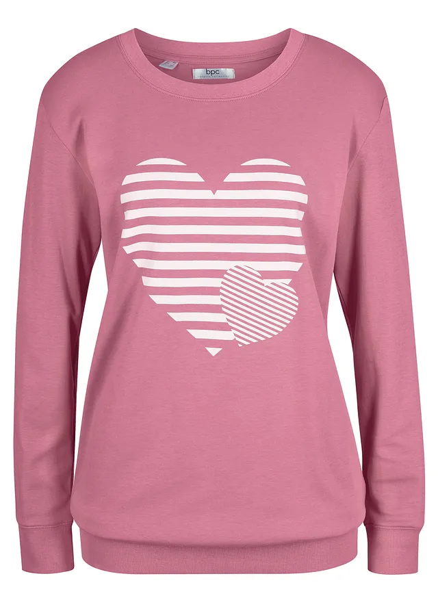 Katoenen longsleeve met print • bessensorbet-wolwit met print • bonprix online shop
