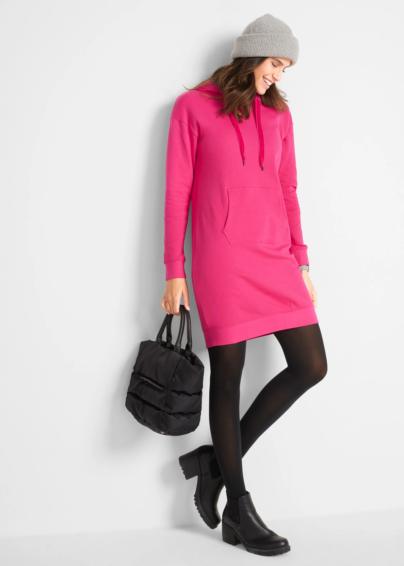 Sweatjurk met biologisch katoen • donkerpink • bonprix online shop