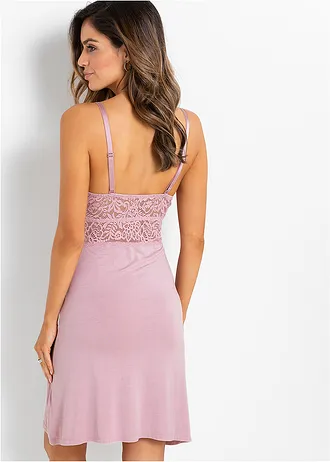 Slipdress van zacht viscose, Kleur: asroze