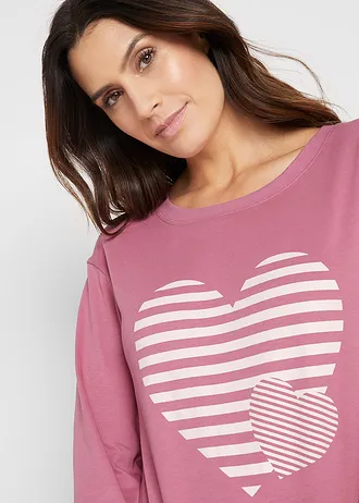 Katoenen longsleeve met print • bessensorbet-wolwit met print • bonprix online shop