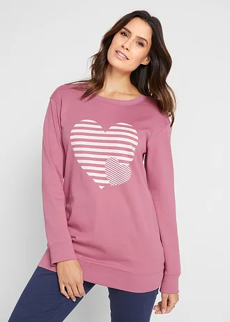 Katoenen longsleeve met print • bessensorbet-wolwit met print • bonprix online shop