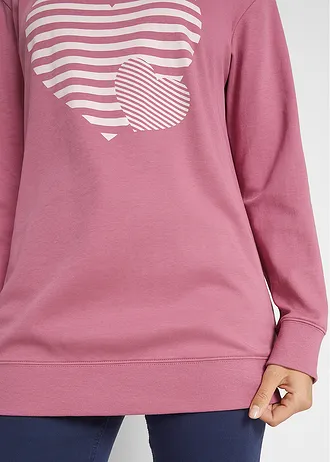 Katoenen longsleeve met print • bessensorbet-wolwit met print • bonprix online shop