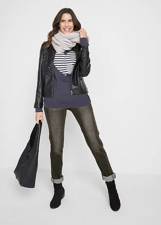 Katoenen longsleeve met print • nachtblauw-wit met print • bonprix online shop