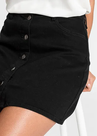 Strečová džínsová sukňa • čierna denim • obchod bonprix
