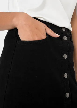 Strečová džínsová sukňa • čierna denim • obchod bonprix
