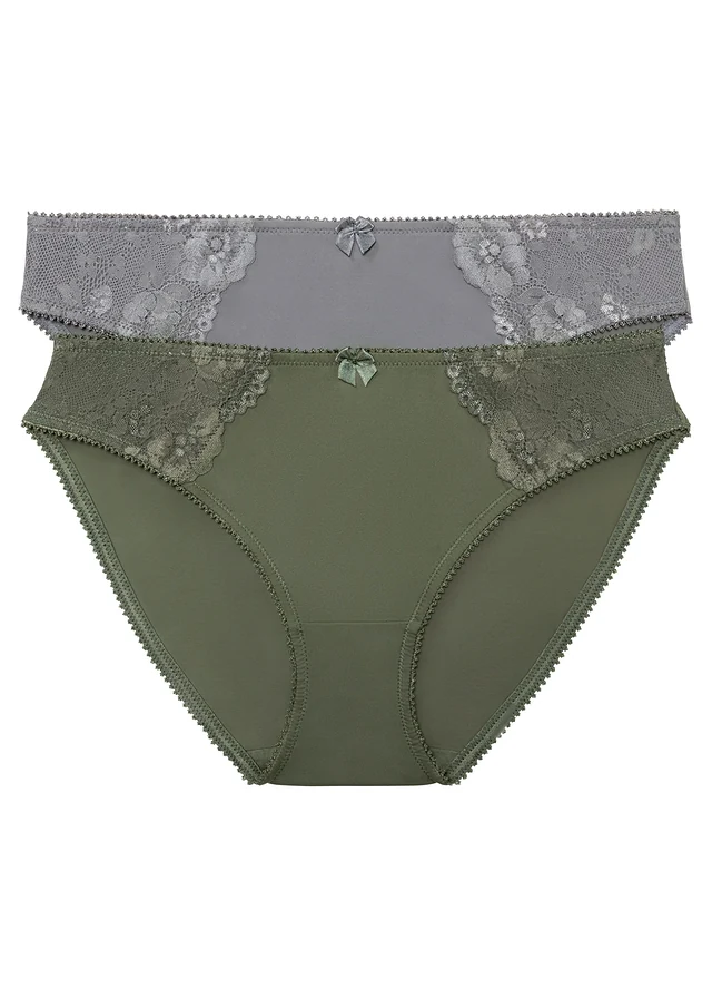 Lot de 2 slips avec dentelle
