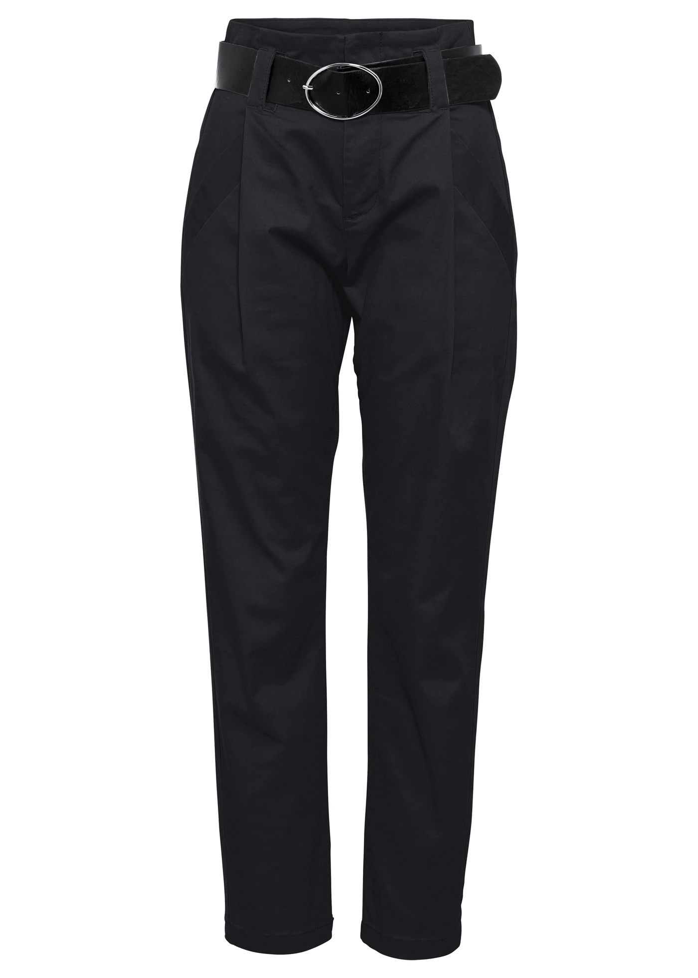 Pantalon à pinces en coton extensible • noir • Boutique bonprix