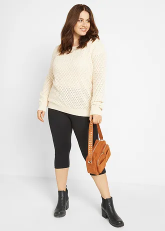 Stretch capri legging (set van 2), Kleur: zwart