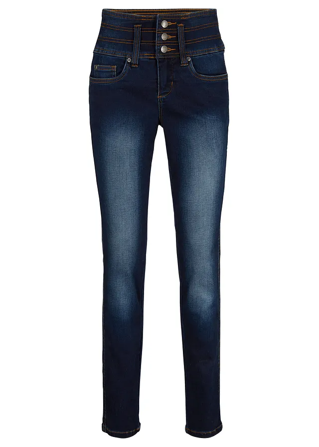 Blugi Slim High Waist, cu efect modelator