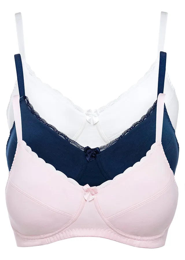 Sutien fără armătură cu bumbac (set/3 buc.)