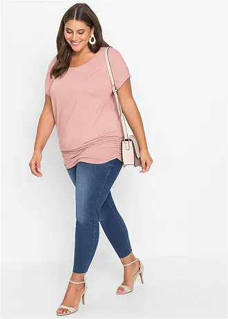 Shirt in een zachte viscosemix, Kleur: rozenhout