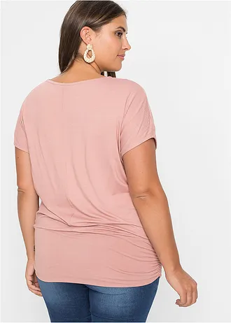 Shirt in een zachte viscosemix, Kleur: rozenhout