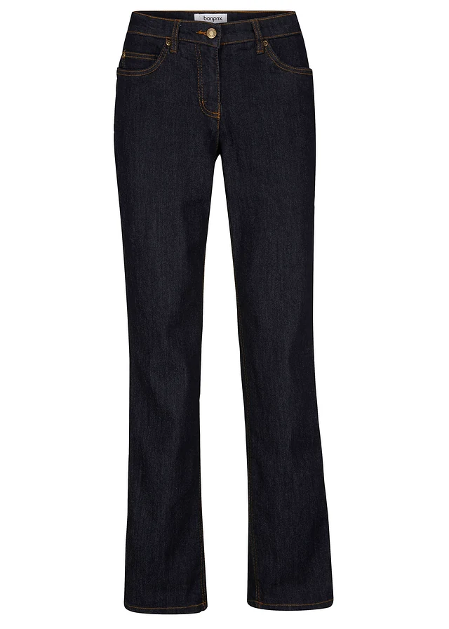 Jean droit taille mi-haute, extensible