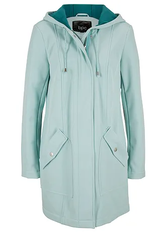 Softshell parka met capuchon • mentholmint gemêleerd • bonprix online shop