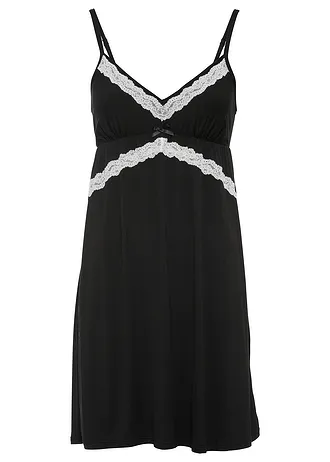 Slipdress • zwart-ecru • bonprix online shop