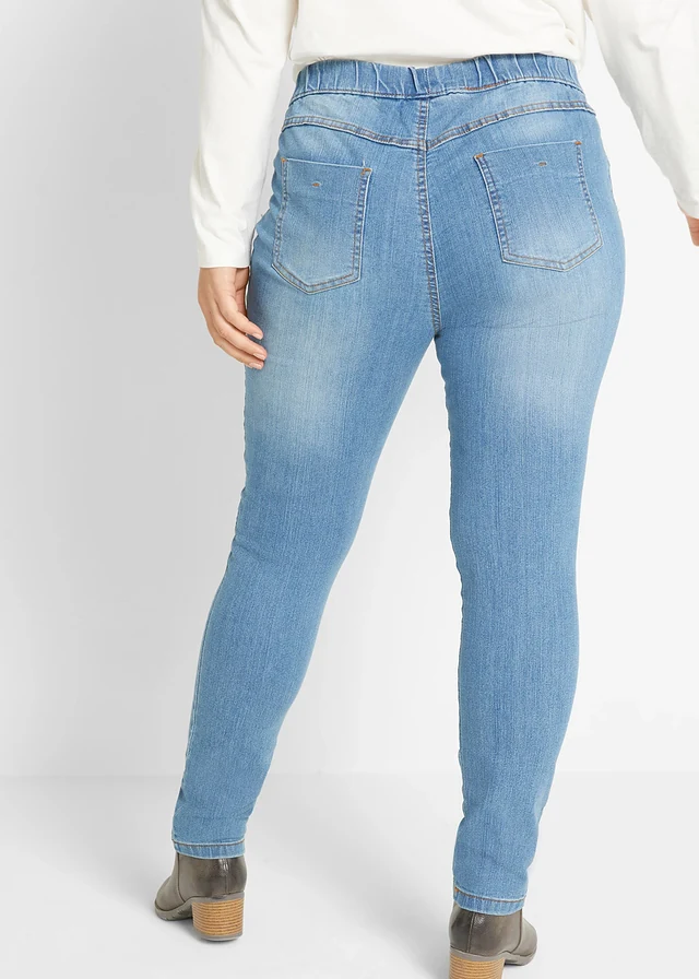 Tregging confortable et extensible, Couleur: bleu moyen used