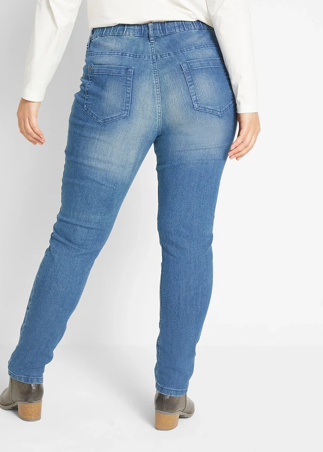 Jegging taille mi-haute, Couleur: bleu used