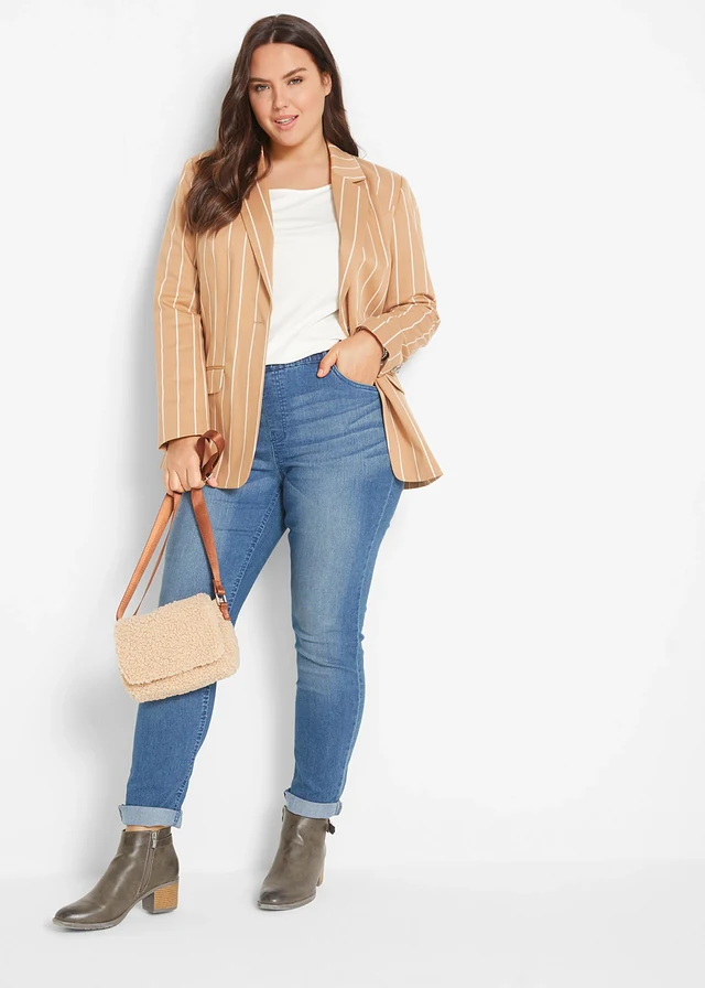 Jegging taille mi-haute, Couleur: bleu used