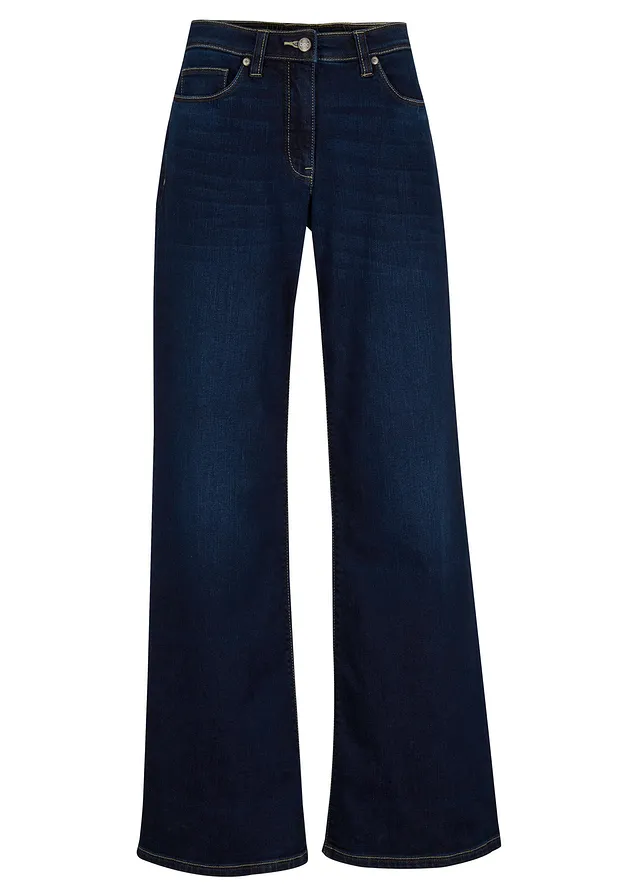Blugi Wide-Leg Mid Waist, cu talie comodă
