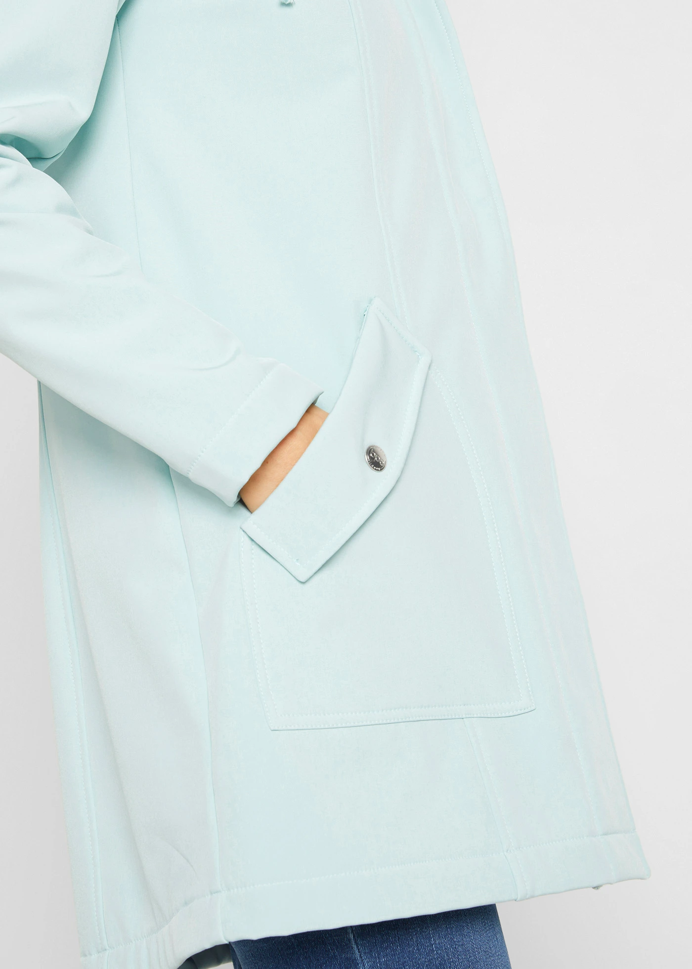 Softshell parka met capuchon • mentholmint gemêleerd • bonprix online shop