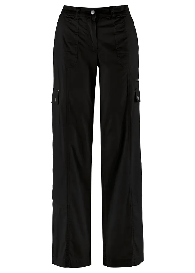 Pantaloni cargo cu talie medie din bumbac