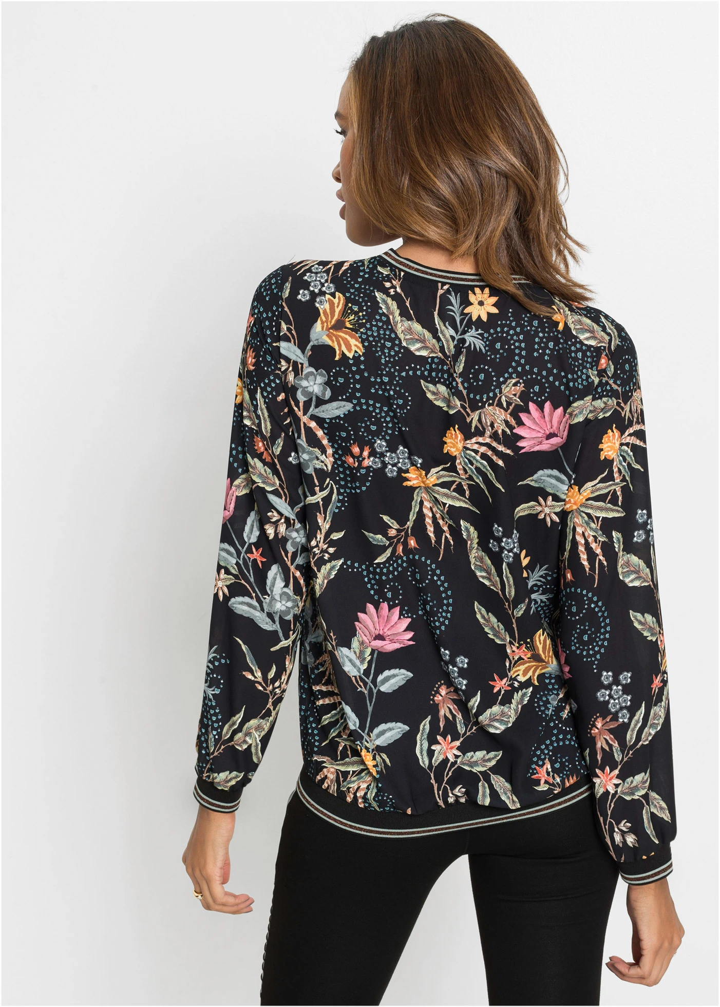 Blouse imprimée • noir floral • Boutique bonprix