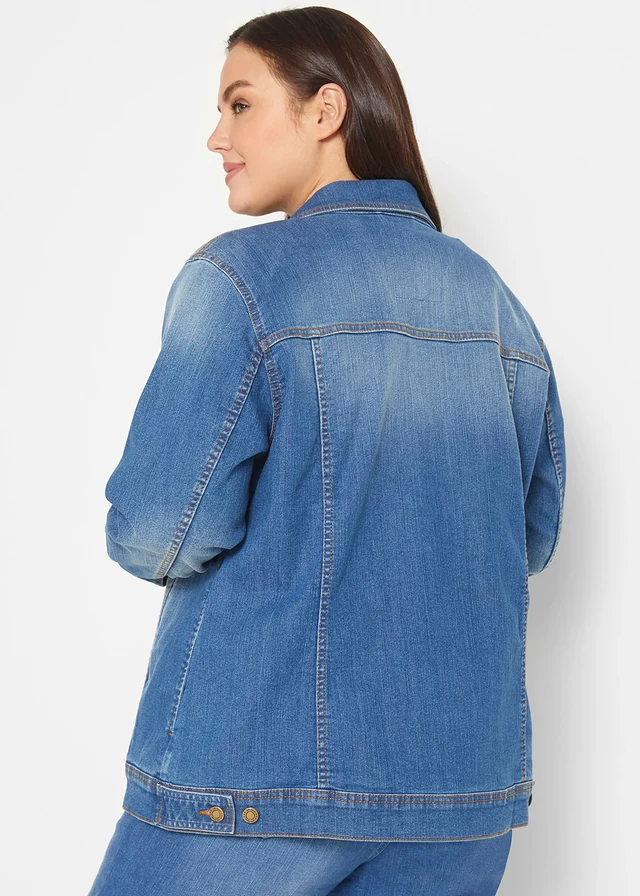 Veste en jean extensible, basique, Couleur: bleu