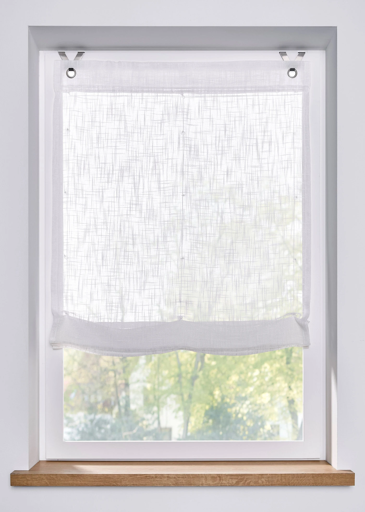 Perdea cu bentițe, cu aspect in • alb • magazin bonprix