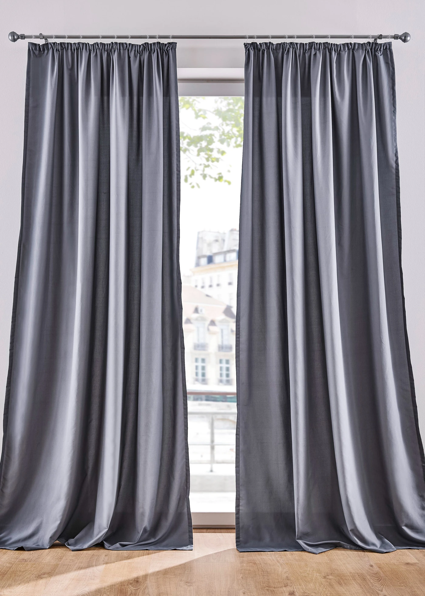 Lot de 2 rideaux en microfibre • anthracite • Boutique bonprix