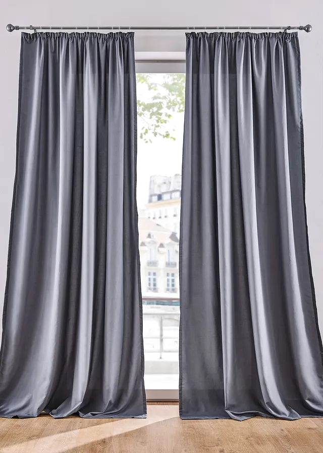 Lot de 2 rideaux en microfibre