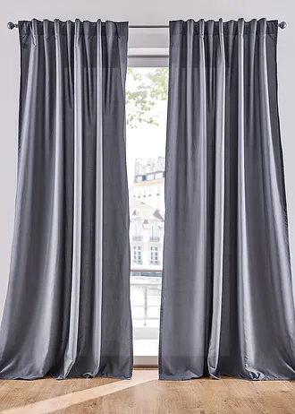Lot de 2 rideaux en microfibre • anthracite • Boutique bonprix