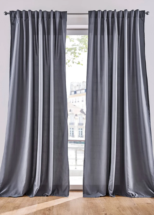 Lot de 2 rideaux en microfibre