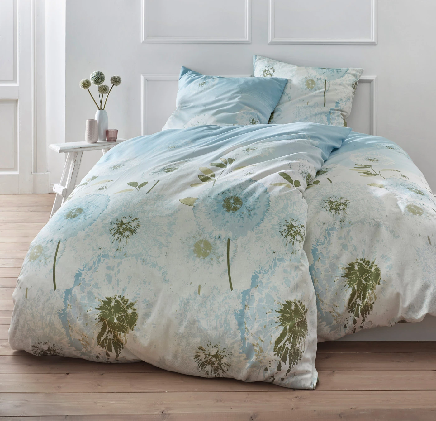 Ágyneműhuzat virágmintával • fehér / ezüstszínű / világoskék / világoskék / világoskék / bézs / világoszöld / mohazöld / új keki virágmintás • bonprix áruház