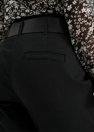 Pantalon à pinces en coton extensible • noir • Boutique bonprix