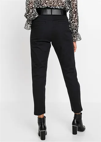 Pantalon à pinces en coton extensible • noir • Boutique bonprix