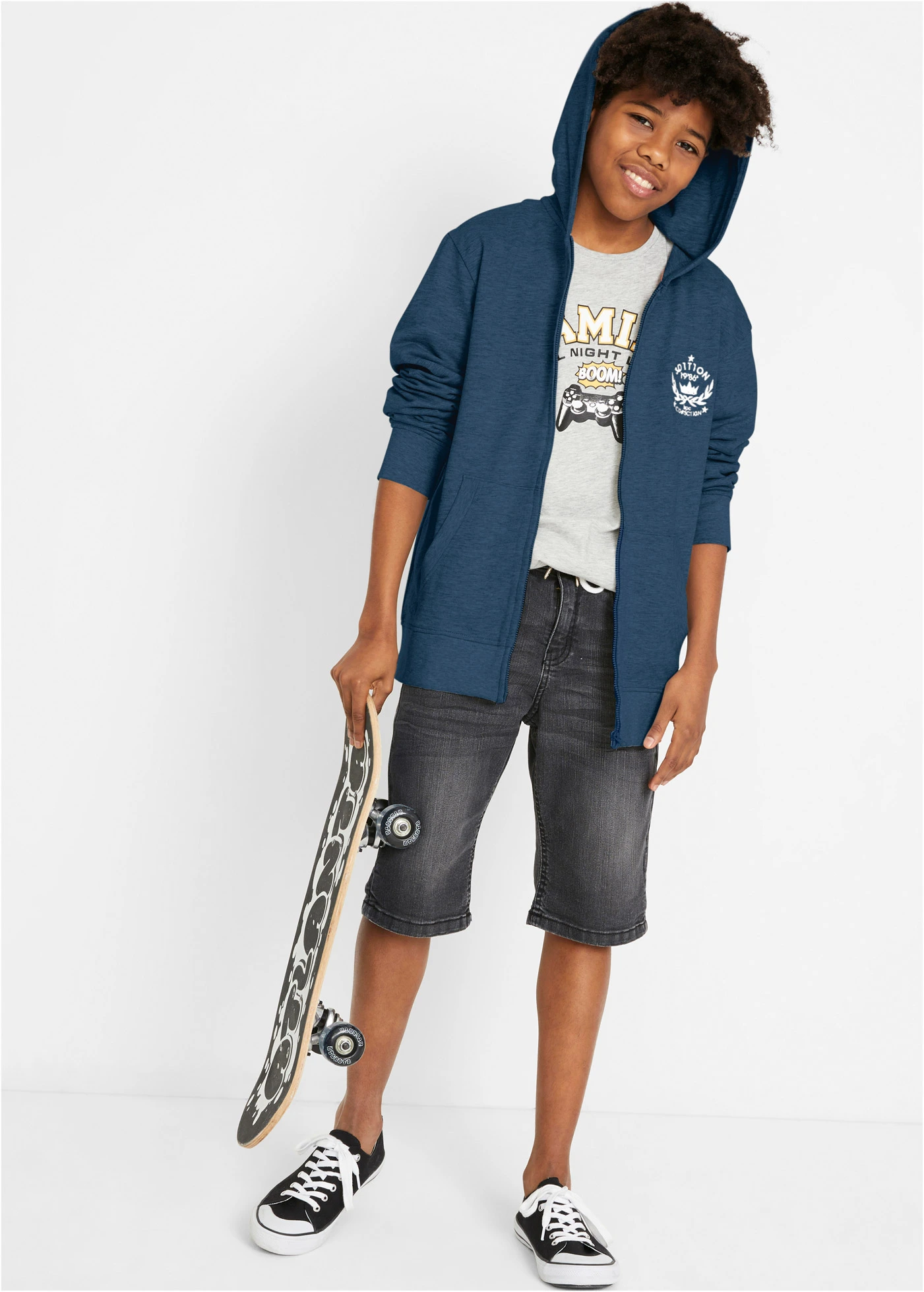 Jongens sweatvest van katoen • donkerblauw • bonprix online shop